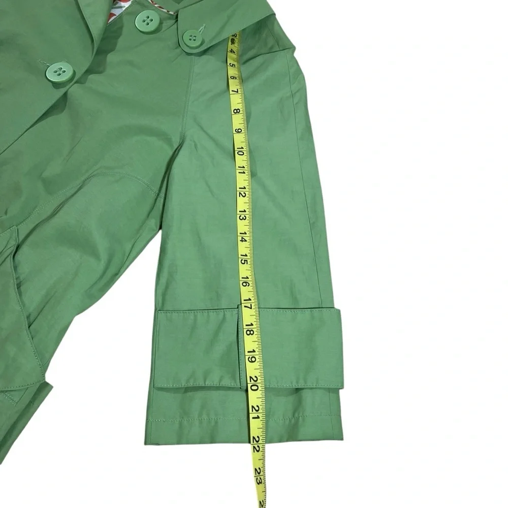 Anthropologie Tulle Pistachio Green A-Line Short Trench Coat ‎ Size Large